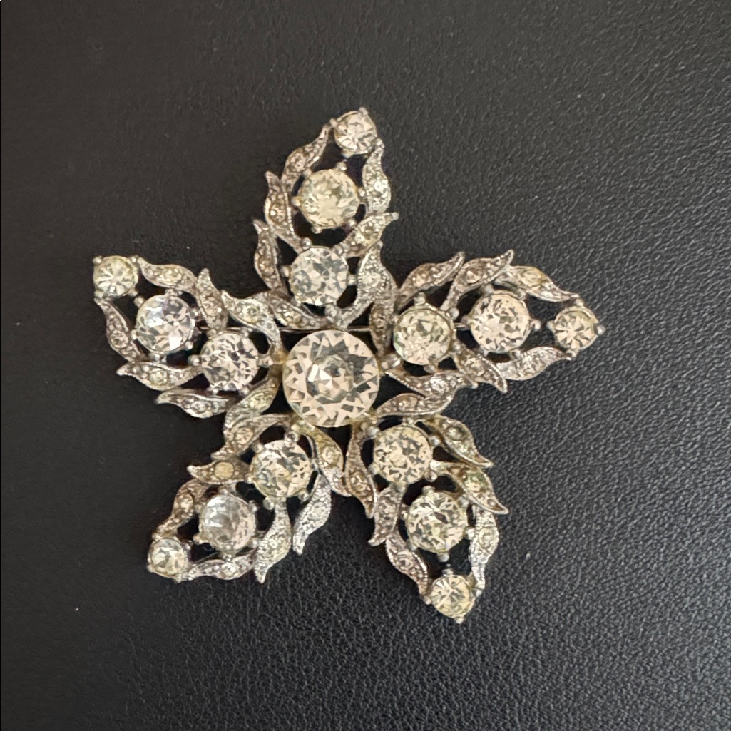 Vintage Bogoff Rhinestone Star Brooch